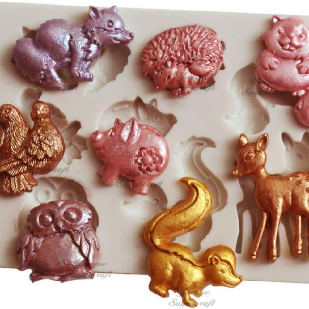 Cute Animals DIY 3D Pig Hedgehog Squirrel Deer Fox Owl Silicone Mold Making Ice